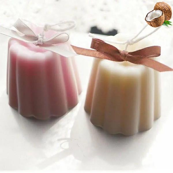 Simple Decorative Candle Coconut Scent - two candles
